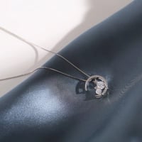 سلسال الفضة و الزركون - قلادة القط