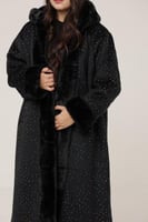 فروه نسائي قماش مخمل كريستال ملون