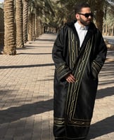 فروه رجالي قماش سيلكا فرو ثقيل تطريز خط عربي مع قب...