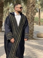 فروه رجالي قماش سيلكا فرو ثقيل تطريز خط عربي مع قب...