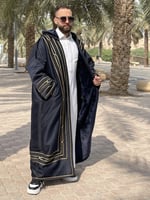 فروه رجالي قماش سيلكا فرو ثقيل تطريز خط عربي مع قب...