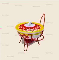 باديه غضار مع سخان 3 لتر احمر