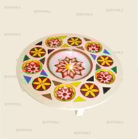 صحن افطار خشب حفر الوان مقاس 80*80سم