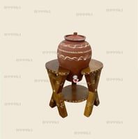 زير فخار تركي صغير معا قاعده خشب مقاوم للماء