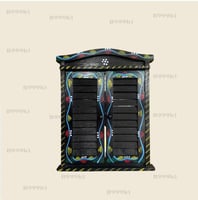 مرآه خشب ملون بشكل جميل مقاس 50*40سم