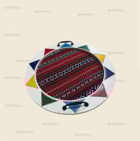 طوفريه خشب دائري ملبس قماش مقاس 50*50سم