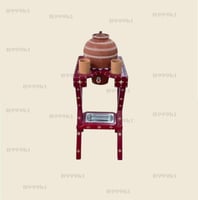 زير فخار تركي معا قاعده خشب مقاوم للماء