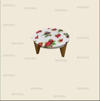 طاوله خشب دائري 30*30 ملبس قماش شالكي