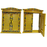 مرآه خشب ملون بشكل جميل مقاس 50*40سم