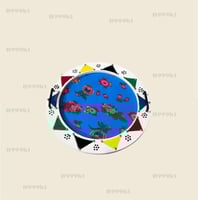 طوفريه خشب دائري ملبس قماش مقاس 50*50سم