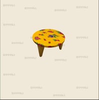 طاوله خشب دائري 30*30 ملبس قماش شالكي