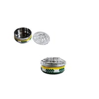 مطبقية تراثي اخضر غطاء شفاف 9 سم