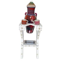 زير فخار خيش بحريتي مع قاعده وكاسات