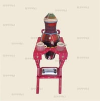 زير فخار خيش بحريتي مع قاعده وكاسات