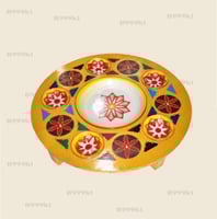 صحن افطار خشب حفر الوان مقاس 80*80سم