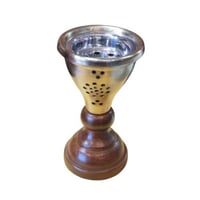 مبخره استيل وخشب 12 سم صغير