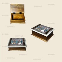 صندوق طيب خشب رسم نجدي 18*12*8سم