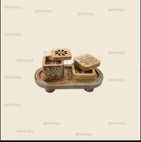 طقم طوفريه ومبخره وصندوق خشب فصوص مثلث