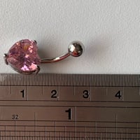 حلق سرة كرستال وردي قلب 14g