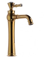 خلاط مغسلة ذهبي طويل