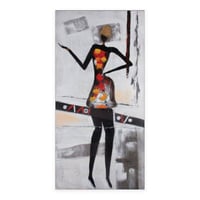 لوحة حائط عصرية كانفس برسم بارز مزودة بإطار خشبي م...