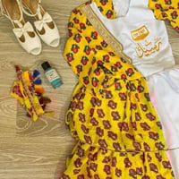 فستان شالكي برتقالي /ابيض