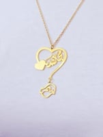 سلسال بالاسم شكل قلبين - هدية نسائية فخمة