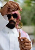 تعليقة بشكل قطرة يدوية مع كسرة العود