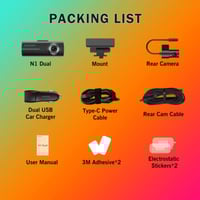 داش كام DDPAI N1 كاميرا امامية وخلفية