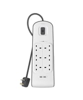 توصيلة بيلكن 6 منافذ كهربائية + منفذين يو اس بي اب...