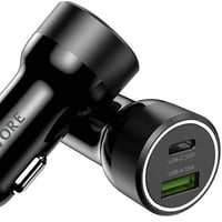 شاحن سيارة ليفوري 53 واط منفذين بي دي+يو اس بي رما...