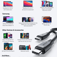 كابل شحن ايس فاست تايب سي تو تايب سي متر اسود