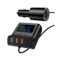 قاعدة شحن ايس فاست للسيارة 90 واط مع شاشة اسود