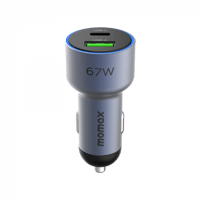 شاحن سيارة موماكس موف 67 واط بي دي رمادي