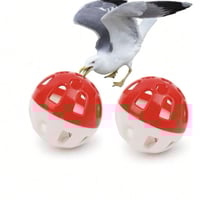 كرة واحده لعبة قطة ملونة عفوية بجرس وصوت ببغاء لتس...