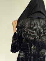 مخمل اسود مشجر مطبوع