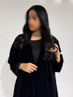 مخمل اسود مع مخمل شيفون من الخلف