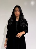 مخمل اسود مع تدخيلات مخمل منقط