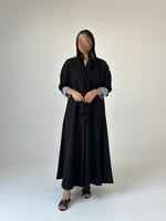 عباية كتان مع أسواره كريب سماوي