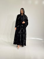 مخمل اسود مشجر مطبوع