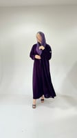عباية مخمل أكمام ضيقة ليلكي