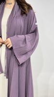 عباية كريب بحريني بنفسجي أكمام واسعة