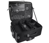 شنطة مكياج مقسمة وسيعة بعجلات