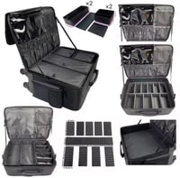 شنطة مكياج مقسمة وسيعة بعجلات