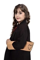 فروة اطفال أسود بحزام خلفي