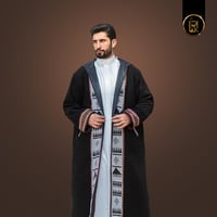 فروة رجالي شتوي وجهين دبل فيس أسود - بيج