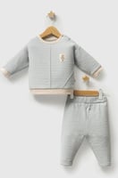 طقم ملابس أطفال أنيق يومي من قطعتين، لون أزرق، طقم...