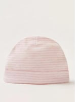 قبعة قطن وردي وابيض