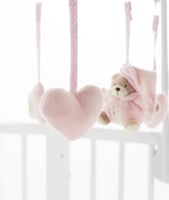 لعبة المهد الموسيقية على شكل دب - وردي