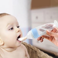 ملعقة طعام للأطفال مع كوب شفط ثابت، ملاعق أطفال مت...